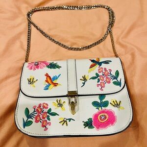 Topshop Embroidered Purse Hummingbirds Flowers Crossbody Bag Women’s